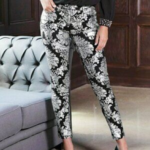 VENUS Floral Design Metallic Pants Size 6